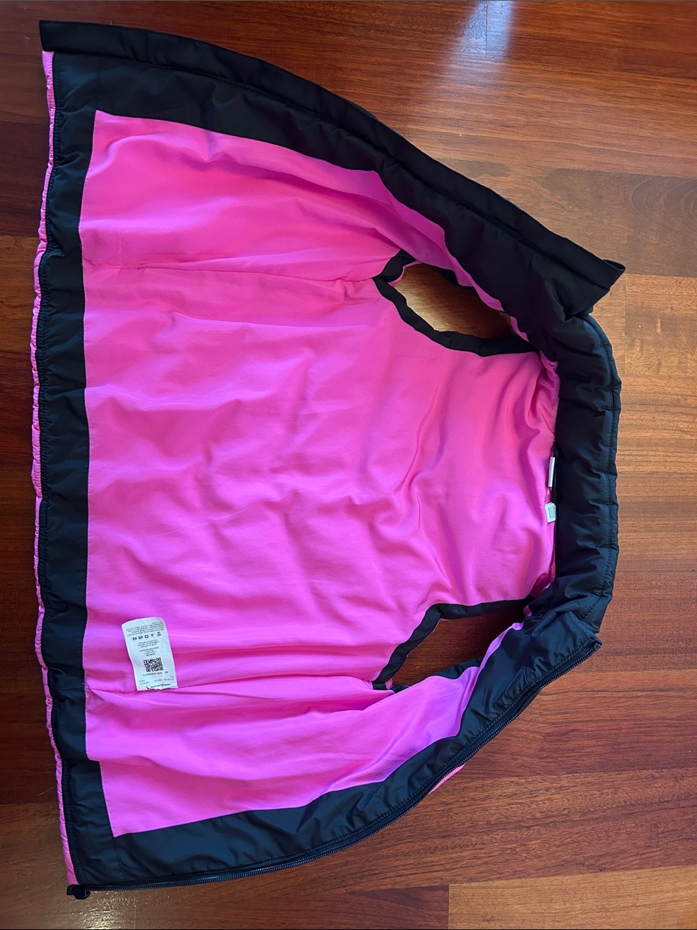 Puma Pink and Black Kids Quilted Puffer Vest - Picture 4 of 4